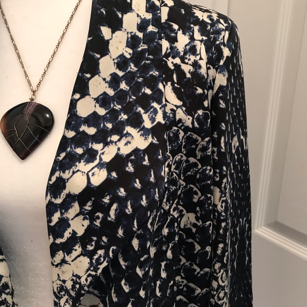 INC Navy Reptile Print Jacket